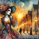Walking In A City Ai Artwork