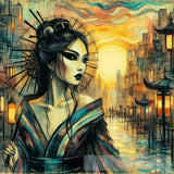 Walking In A City Ai Artwork