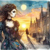 Walking In A City Ai Artwork