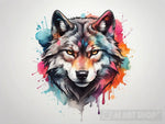 Wall Art Of Wolf With Color Ai Painting