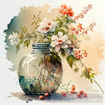 Water Painting Of Flowers Still Life Ai Art