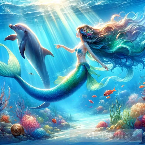 Watercolor Mermaid Ai Artwork
