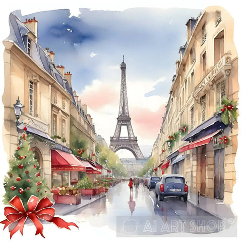 Watercolor Paris Street Ai Painting