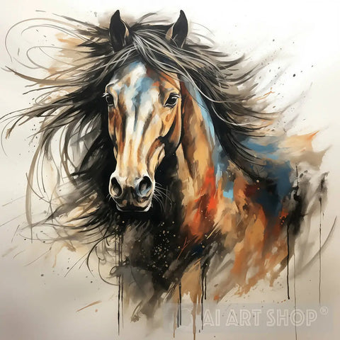 Watercolor Sketch of Horse head