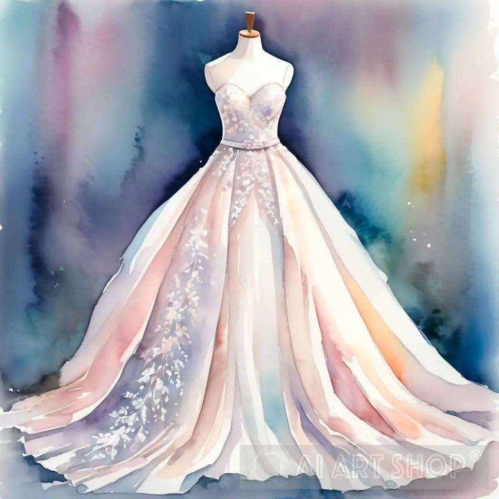 watercolor dress Watercolor Wedding Dress 6