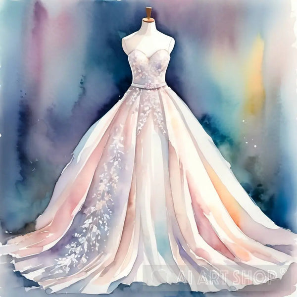 Watercolor Wedding Dress 6