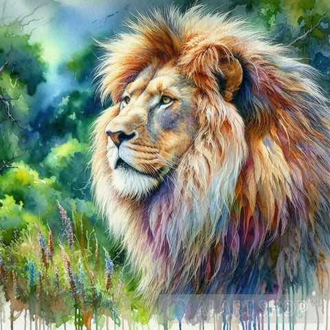 Watercolors Lion Animal Ai Art