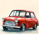 Watercolour Red Car Ai Artwork