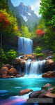 Waterfall In The Forest Ai Artwork