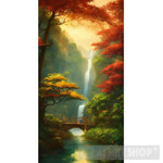 Waterfall In The Forest Ai Artwork