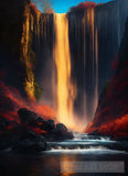 Waterfall In The Forest Ai Artwork