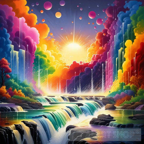 Waterfall Of Colors Ai Painting