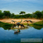 Watering Hole In Prehistoric Times Landscape Ai Art