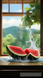 Watermelon Falling Nature Ai Art