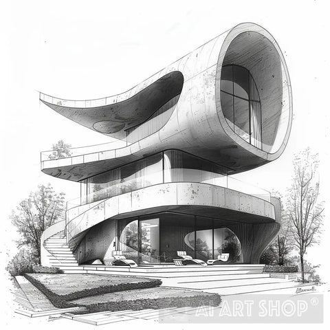 Wave Residence Concept Architecture Ai Art