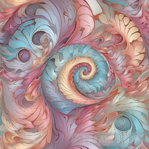 Whispering Pastel Vortex Abstract Ai Art