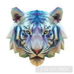 White And Blue Tiger Face Animal Ai Art