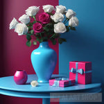White And Pink Roses With Gift Boxes Still Life Ai Art
