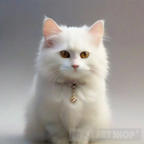 White Cat Animal Ai Art