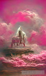 White Horse Pink Clouds Ai Artwork