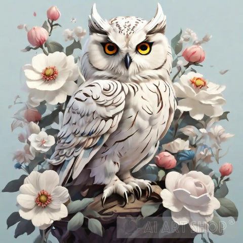 White Owl Animal Ai Art
