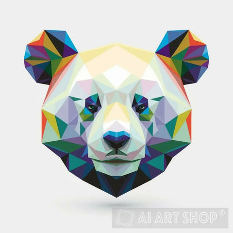 White Panda Face Animal Ai Art