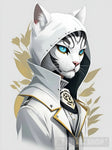 White Royal Cat Artwork Ai