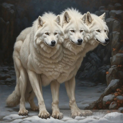White Wolf Ai Painting