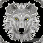 White Wolf Pattern Ai Artwork