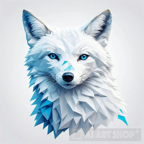 White Wolf Wall Art Animal Ai Art