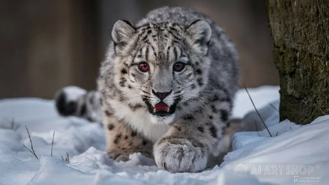 Wild Snow Leopard Animal Ai Art