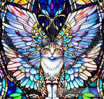 Winged Stained Glass Cat Of Judgement Ai Artwork