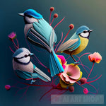 Winged Wonders In Floral Ai Artwork