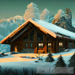 Winter Cabin Ai Artwork