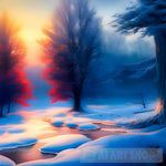 Winter Forest Landscape Ai Art