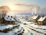 Winter Morning In The Village Contemporary Ai Art