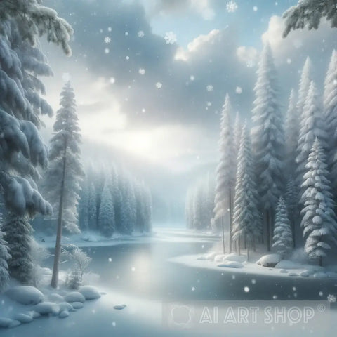 Winters Embrace Landscape Ai Art