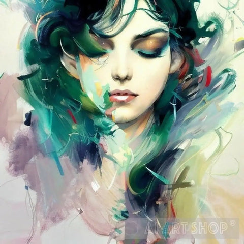 Wispy Woman In Colour Ai Artwork