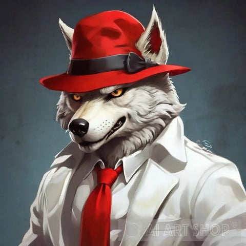 Wolf In A Suit Animal Ai Art