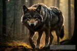 Wolf In The Forest Animal Ai Art