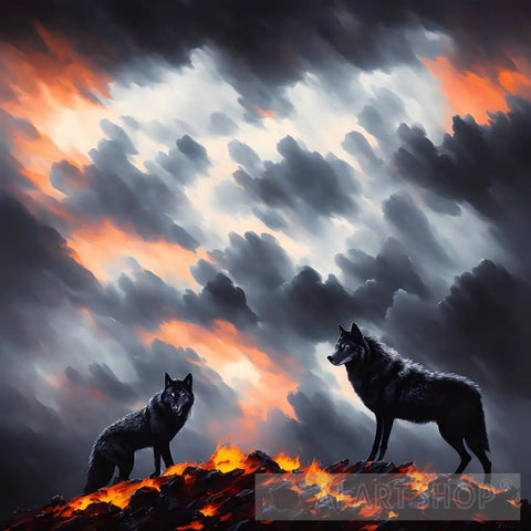 Wolves In Hell Ai Artwork