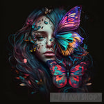 Woman Adorned With Butterflies Contemporary Ai Art