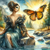 Woman And Butterfly Ai Artwork