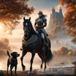 Woman And Her Horse Ai Artwork