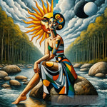 Woman And The Sun Ai Artwork