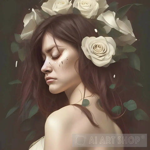 Woman Covered In Roses 6 Ai Artwork