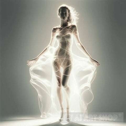 Woman In A Translucent Dress Ai Artwork