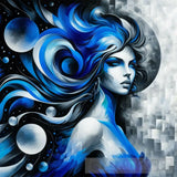 Woman In Blue Dream Ai Artwork