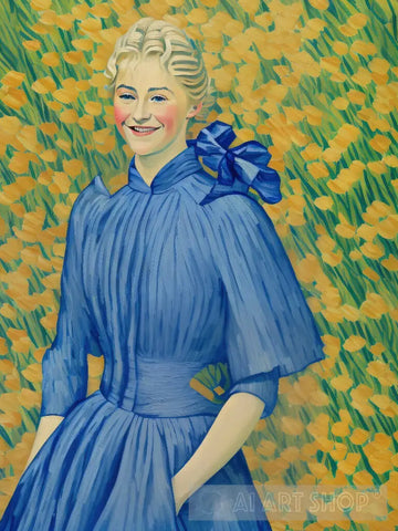 Woman In The Meadow Ai Painting