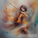 Woman Plays Violin Ai Artwork